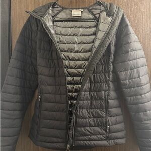 Columbia Black Quilted Hooded Ski Jacket